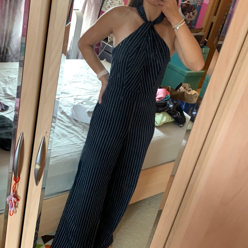 Blue Halter Neck Jumpsuit